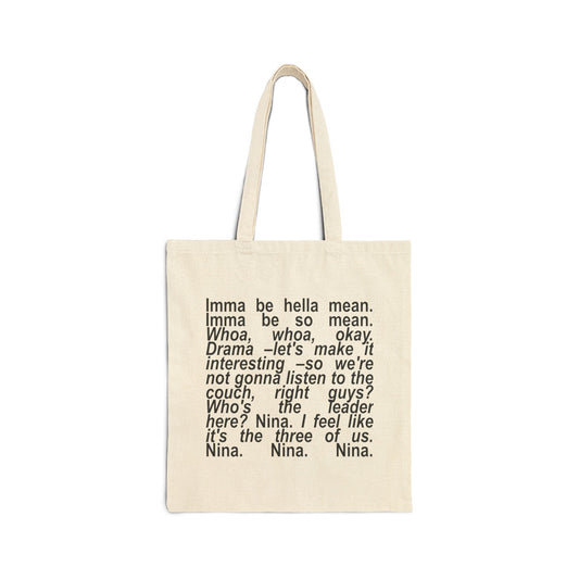 Nina Nina Nina Cotton Canvas Tote Bag