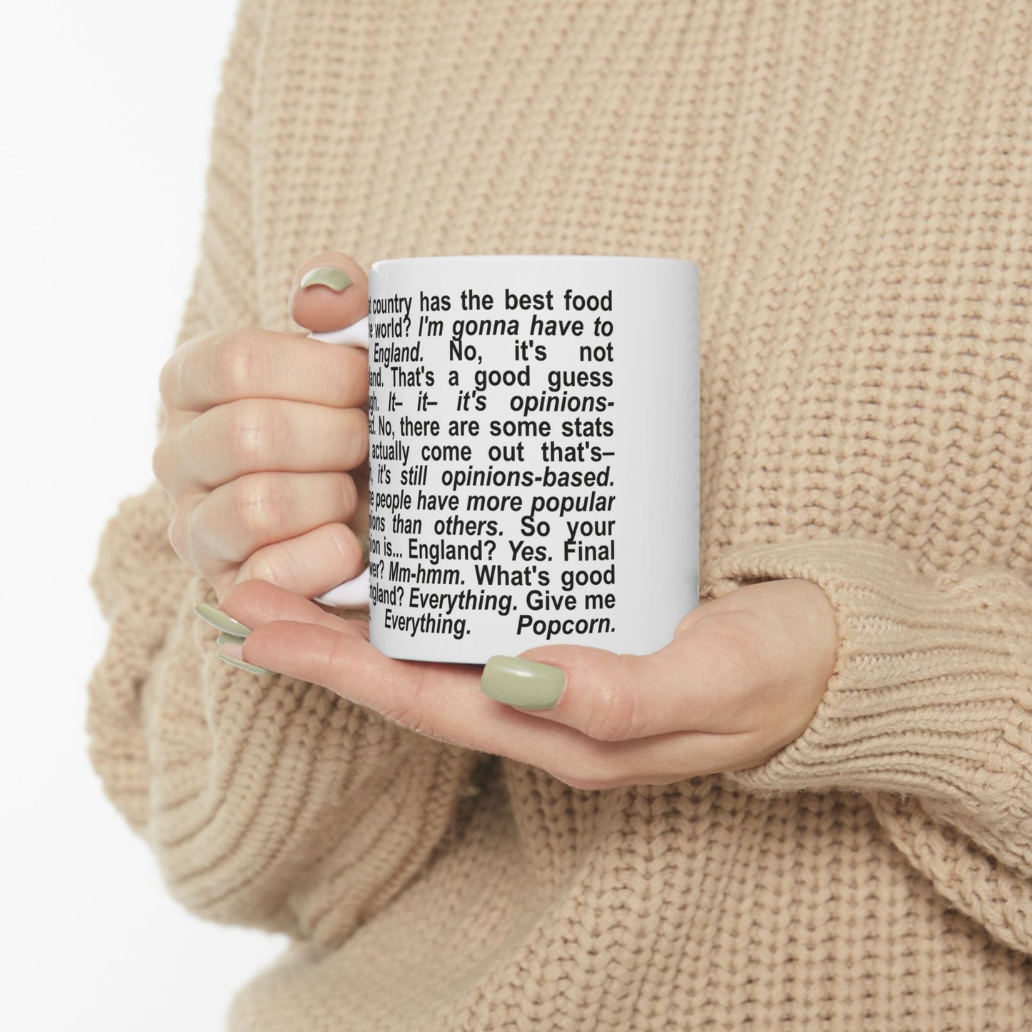 "It's opinions-based" Ceramic Mug (11oz)